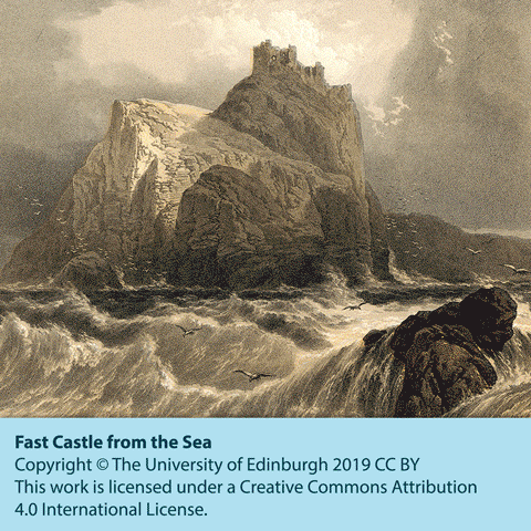'Fast Castle from the Sea' illustration