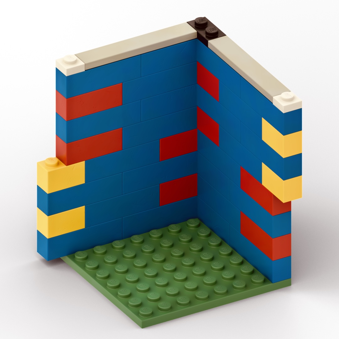 Empty brick-built habitat on an 8x8 baseplate.